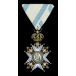 Serbia, Kingdom, Order of St. Sava, 3rd type, Knight's breast badge, 67mm including crown su...