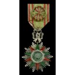 Tunisia, Kingdom, Order of Nichan Iftikah, 2nd type, Officer's breast badge, 75mm including...