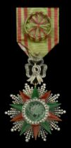 Tunisia, Kingdom, Order of Nichan Iftikah, 2nd type, Officer's breast badge, 75mm including...