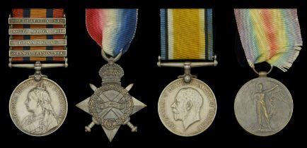 Four: Private H. S. Horsham, 20th Hussars Queen's South Africa 1899-1902, 4 clasps, Orang...