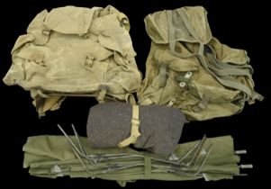 Field Gear. A mixed collection of Second War and later military field gear including a fold...