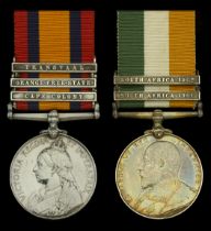 Pair: Private J. H. Carter, Oxfordshire Light Infantry Queen's South Africa 1899-1902, 3...