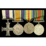 A good Great War 'Western Front' M.C. group of four awarded to Captain L. J. Kent-Jones, 23r...