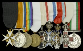 An interesting Order of St. John group of nine awarded to Surgeon W. R. Haigh, Serbian Relie...