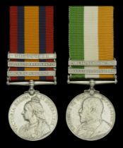 Pair: Sergeant T. McAuliffe, Royal Munster Fusiliers Queen's South Africa 1899-1902, 3 cl...