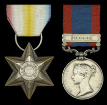 Pair: Corporal J. Hebden, 16th Lancers Maharajpoor Star 1843 (Private John Hebden H.M. 16...