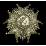 France, Third Republic, Legion of Honour, Grand Officer's Star 90mm, silver, with retaining...
