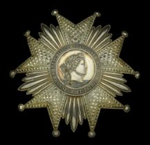 France, Third Republic, Legion of Honour, Grand Officer's Star 90mm, silver, with retaining...