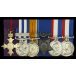 A Great War O.B.E. group of four awarded to Commander Henry Baynham, Royal Navy, Superintend...