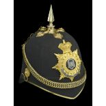 The Northamptonshire Regiment Officer's Blue Cloth Helmet c. 1881-1901. A good example, the...