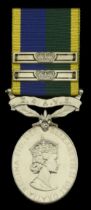 Efficiency Medal, E.II.R., 2nd issue, T. & A.V.R., with Second and Third Award Bars (2373949...