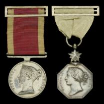A rare First China War and 'Franklin Search' Arctic Medal pair awarded to Captain William Ch...