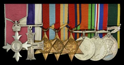 The post-War M.B.E., Second War 'Chindit operations' M.C. group of eight awarded to Captain...