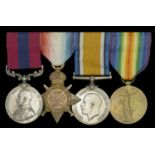 A Great War 'Western Front' D.C.M. group of four awarded Private to E. Thynne, 10th Battalio...
