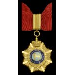 Order of British India, 1st Class, 1st type neck badge, gold and enamel, reverse with centra...