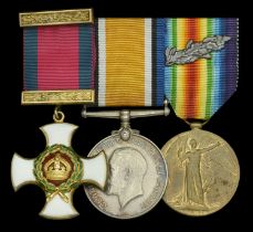 A Great War D.S.O. group of three awarded to Captain A. Witham, Royal Field Artillery, who w...