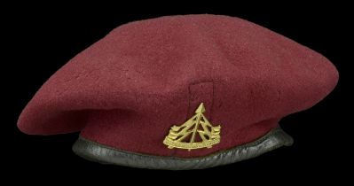 A 1942 Pattern Maroon Beret. A 1942 pattern maroon beret by J. Compton Sons & Webb Ltd (siz...
