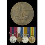 A fine Great War 'Battle of Loos 1915, V.C. action' D.C.M. group of four awarded to Private...