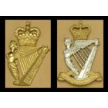 North Irish Brigade Piper's Badge. A post-1953 silver and gilt piper's badge, crowned Erin...