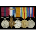 A Great War 'Pusieux Trench, Battle of the Ancre' D.C.M. group of five awarded to Lieutenant...