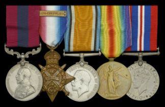 A Great War 'Pusieux Trench, Battle of the Ancre' D.C.M. group of five awarded to Lieutenant...