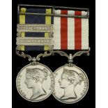 Pair: Major-General W. C. Hamilton, 2nd Bengal European Regiment Punjab 1848-49, 2 clasps...