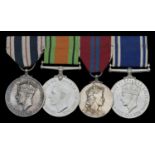 A rare Second War K.P.F.S.M. for Gallantry group of four awarded to Inspector H. P. Withers,...