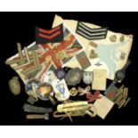 Miscellaneous Militaria. A miscellaneous lot including a post Second War brass Royal Marine...