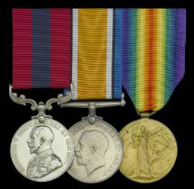 A Great War stretcher bearer's D.C.M. group of three awarded to Private Ernest Stockman, 2nd...