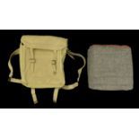 Field Gear. A 1937 pattern webbing bag containing two flags and extending poles, one for A...