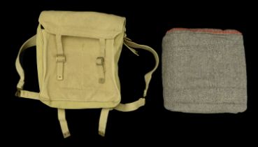 Field Gear. A 1937 pattern webbing bag containing two flags and extending poles, one for A...