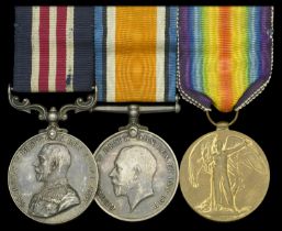 A Great War 'Western Front' M.M. group of three awarded to Sergeant G. B. Hamilton, 14th Bat...