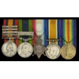 Five: Private J. Walsh, Royal Munster Fusiliers Queen's South Africa 1899-1902, 4 clasps,...