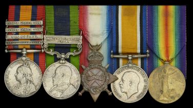 Five: Private J. Walsh, Royal Munster Fusiliers Queen's South Africa 1899-1902, 4 clasps,...
