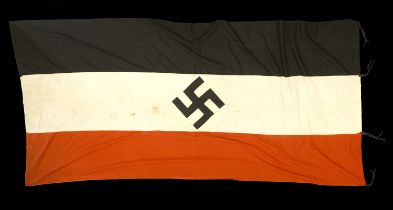 Two German Flags. Comprising a large 3 metre x 1.5 metre black, white and red German nation...