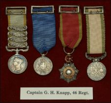 The individually mounted group of four miniature dress medals attributed to Captain G. H. Kn...