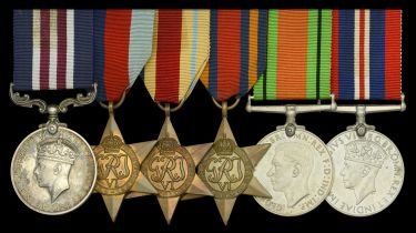 A very rare Second War 'Chindit operations' M.M. group of six awarded to Sergeant C. McClusk...