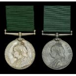 Volunteer Force Long Service Medal, V.R. (2), both unnamed as issued, good very fine and bet...