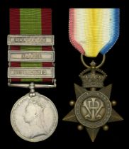 Pair: Sepoy Johur Sing Thappa, 4th Goorkha Regiment Afghanistan 1878-80, 3 clasps, Ali Mu...