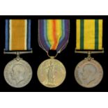 Three: Driver W. G. Barton, Royal Field Artillery British War and Victory Medals (965229...