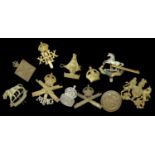 Military Cap Badges. A selection of military cap badges including bronze OSD Machine Gun Co...