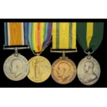 Four: Corporal A. Henley, Devonshire Regiment British War and Victory Medals (405 Cpl. A....