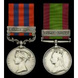 The 'Jowaki 1877-8' and 'Peiwar Kotal' campaign medals to Captain J. A. Kelso, Royal Artille...