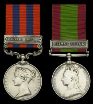 The 'Jowaki 1877-8' and 'Peiwar Kotal' campaign medals to Captain J. A. Kelso, Royal Artille...