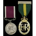 Army L.S. & G.C., G.V.R., 1st issue (4871 Pte. E. Ascott. L.N. Lanc: R.); Efficiency Medal,...