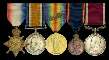 A 'Royal Funeral' R.V.M. group of five awarded to Captain W. Holden, Royal Field Artillery,...