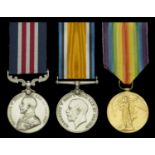 A Great War 'Western Front' M.M. group of three awarded to Private F. Gardner, 3rd Canadian...