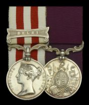 Pair: Battery Sergeant-Major John Keefe, Royal Artillery Indian Mutiny 1857-59, 1 clasp,...