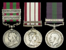 Renamed and Defective Medals (3): India General Service 1895-1902, 2 clasps, Punjab Frontier...