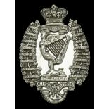 Royal Irish Rifles Officer's Pouch Belt Plate. A good example c.1870, silvered crowned sham...